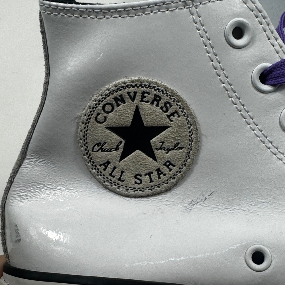 Converse Chuck Taylor All Star‎ Hi White Leather Women Size 9 - Picture 6 of 11